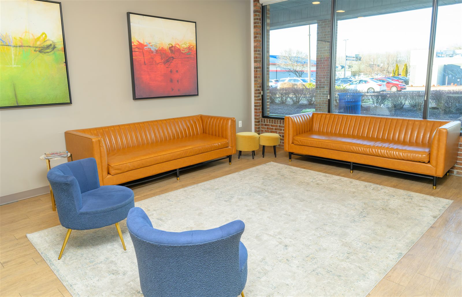 Bright and comfortable Luxe Dental Care reception lounge