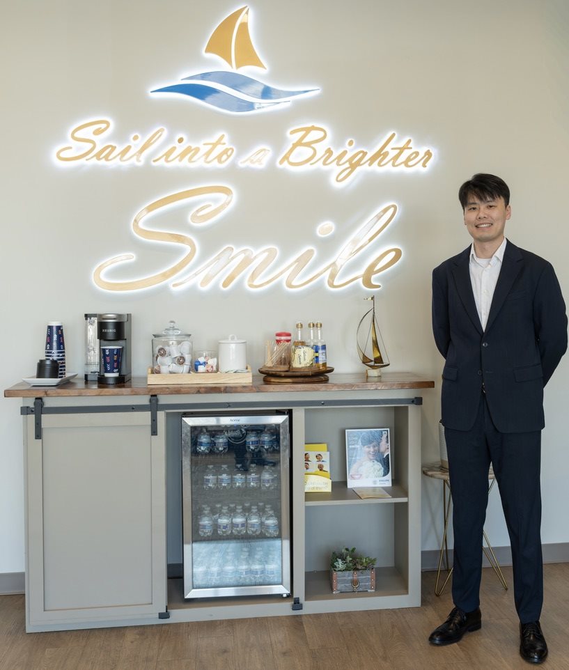 Dr. Brian Gao in the Luxe Dental Care lobby