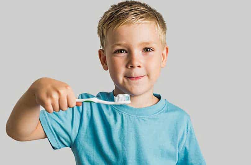 A A Child Brushing His Teeth