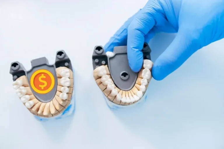 Two Replacement Tooth cost with a dentist hand
